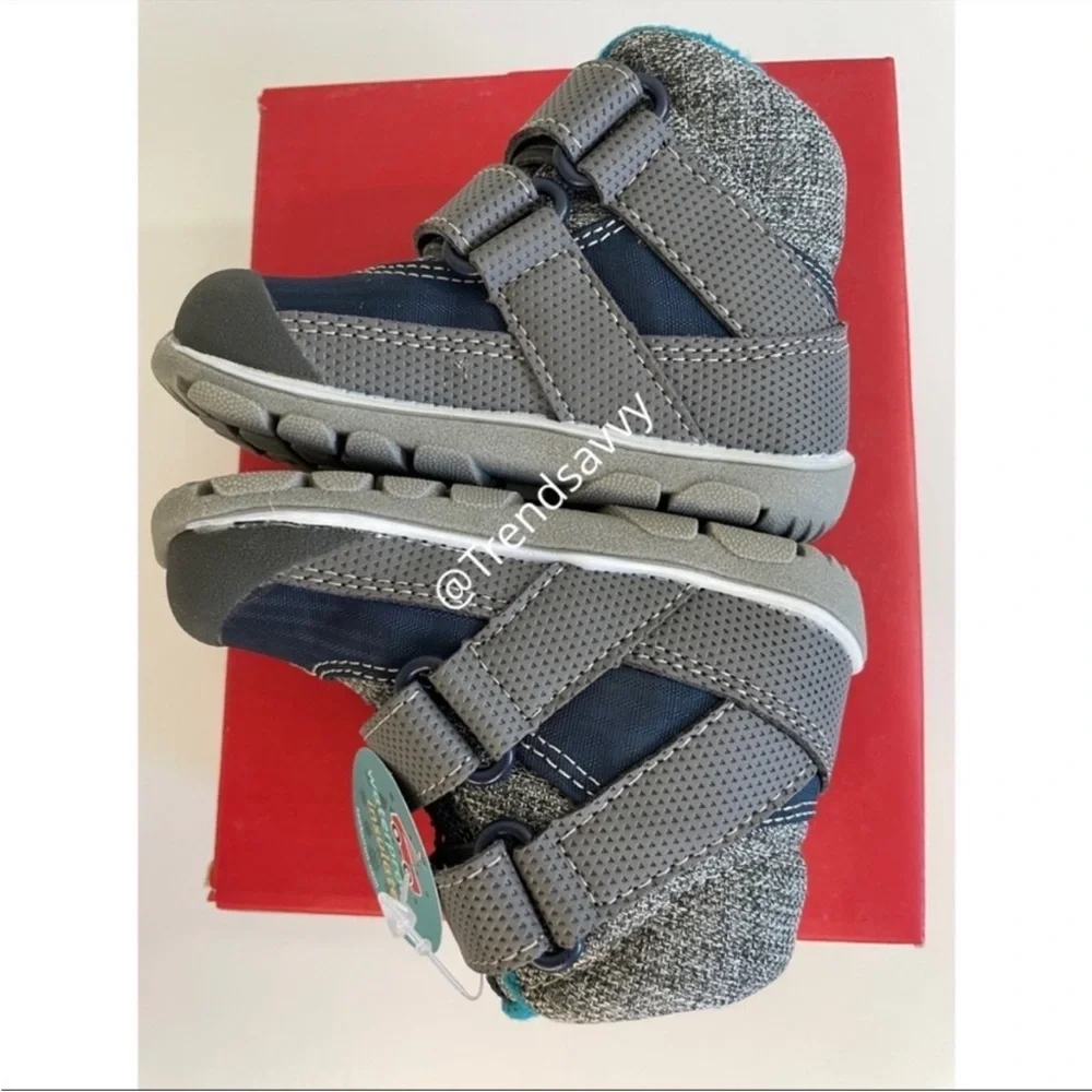 See Kai Run Atlas II Waterproof Insulated Snow Boots Navy Gray Winter Toddler 4